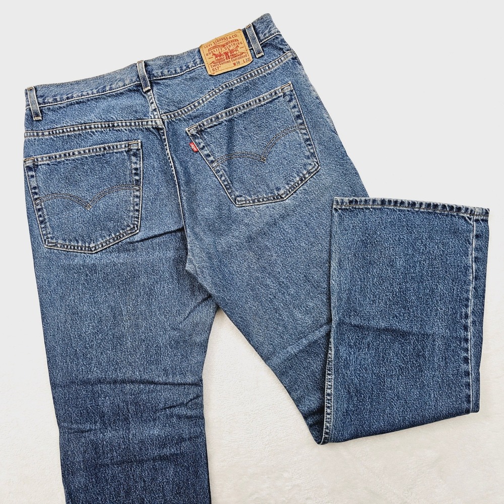 Levis 517 Bootcut Jeans Mens 38x31 Blue Medium Wash Cotton Vintage Western Denim